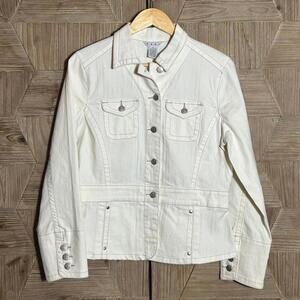 CAbi White Denim Jacket
